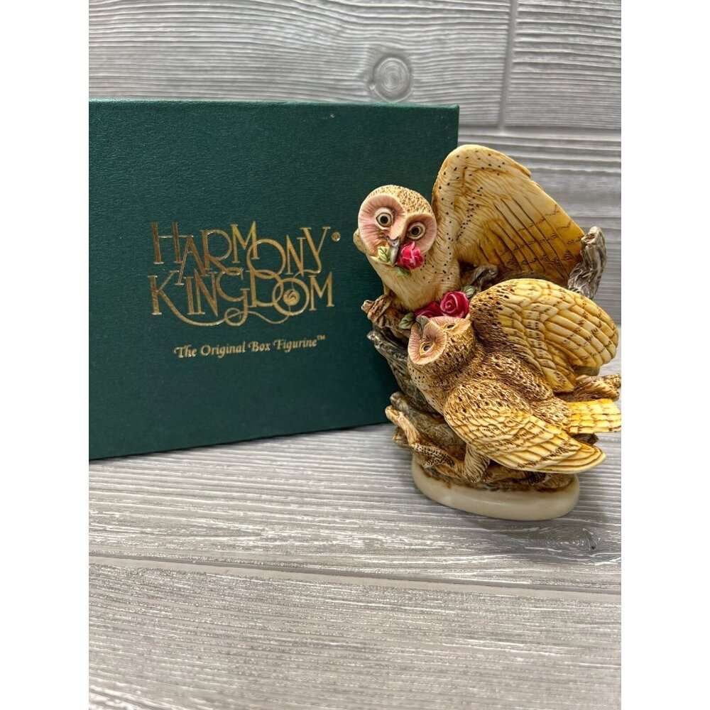 Harmony Kingdom Tender is the Night Box Figurine 1999 Romance Annual 5” Owl Love